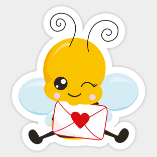 Bee My Valentine Sticker